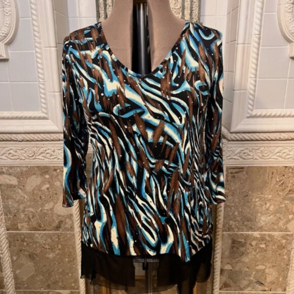 BRITTANY BLACK. XL Stretch. Embellished. Net Hemline. No fiber/size tag B120 - Picture 1 of 5